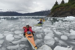 Kayak de mer dans Icy Bay Alaska